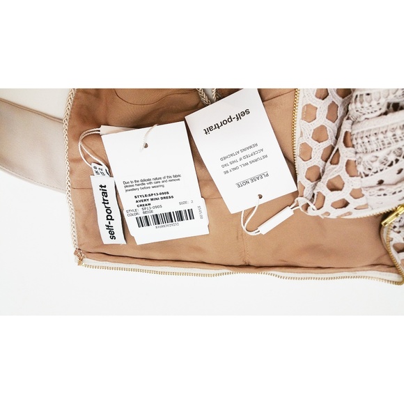 SELF-PORTRAIT Beige Avery Lace Mini - Picture 5 of 8